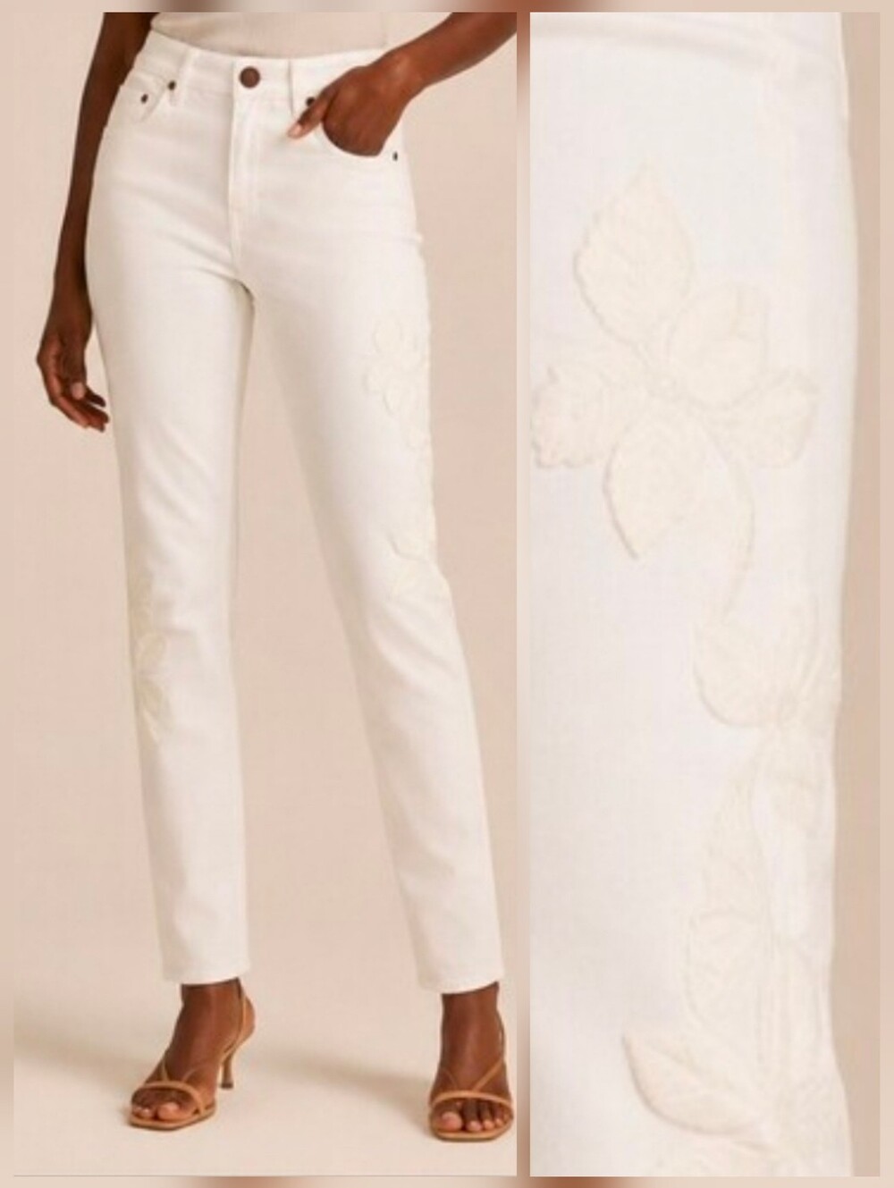 ❤ NWT! CABI EMBROIDERED SLIM BOYFRIEND JEANS, 0 (25)